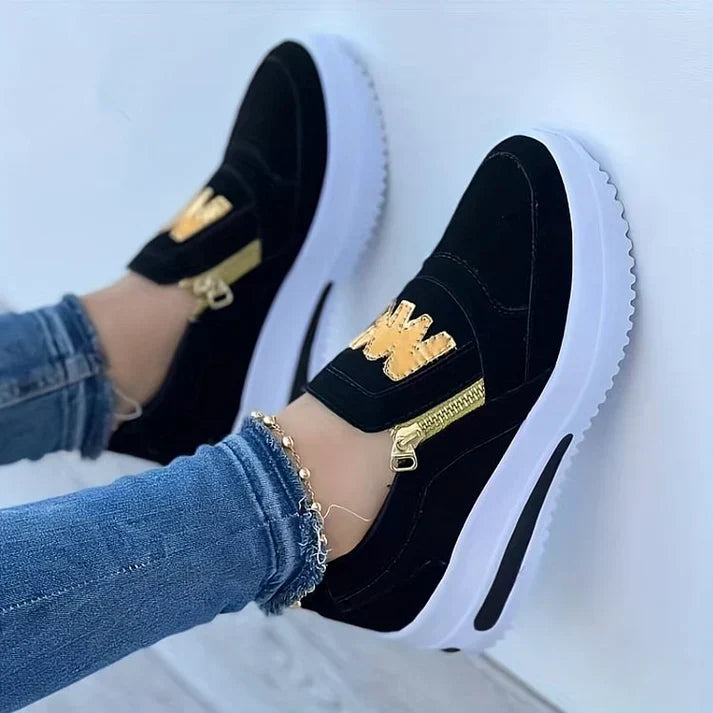 Velonna - Women's Zip-Up Platform Sneakers